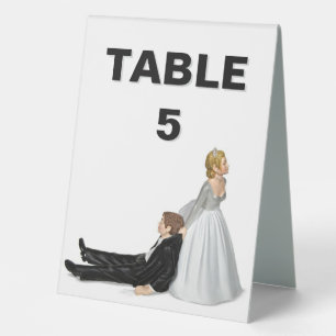 Hochzeitliche Spaß-Tischnummer Tischaufsteller