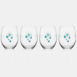 Hochzeitliche Stemless Wine Glasses Aquamarine Sch Weinglas Ohne Stiel