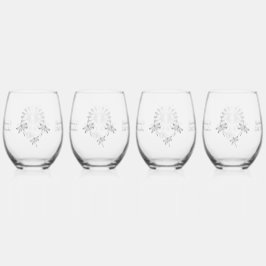 Hochzeitliche Stemless Wine Glasses Silver Dragonf Weinglas Ohne Stiel