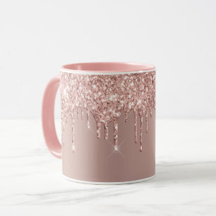 Hochzeitliche Tasse Rose Gold Blush Glitzer Sparkl