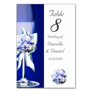 Hochzeitliche Tischnummer Blue Navy 2