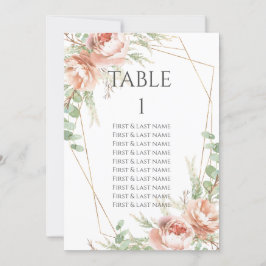 Hochzeitliche Tischnummer Erröten Rose