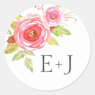 Hochzeitliche Umschlag Aufkleber Rosa Blumenfarbe 