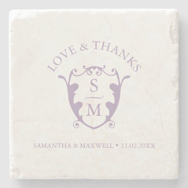 Hochzeitliche Untersetzer Klassische Monogramm-Fav (Vorderseite)