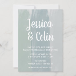 Hochzeitliche Wasserfarbe Pinselstrich Einladung