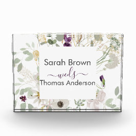 Hochzeitliche WILDBLUME GELB UND LILA Fotoblock