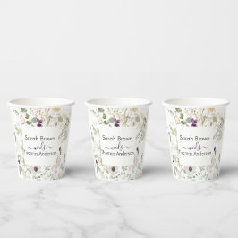 Hochzeitliche WILDBLUME GELB UND LILA Pappbecher