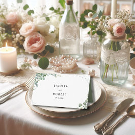 Hochzeitlicher Eukalyptusgrün boho Platzkarte