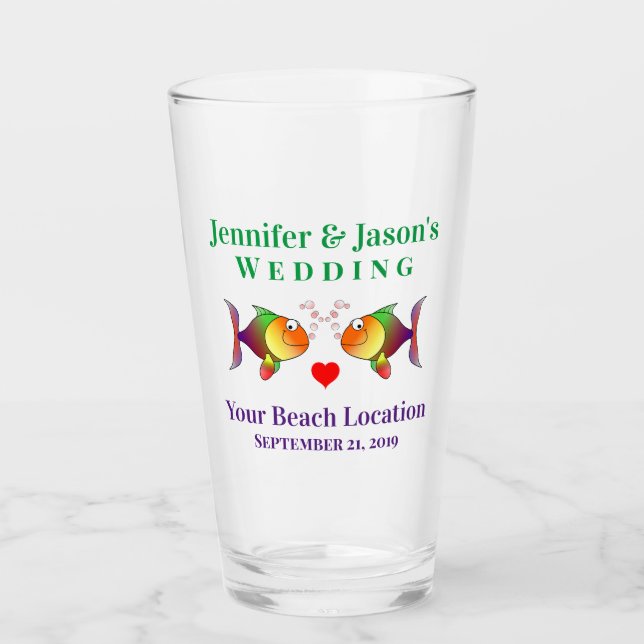 Hochzeitlicher Fisch Beach Tropical Destination Be Glas (Vorderseite)
