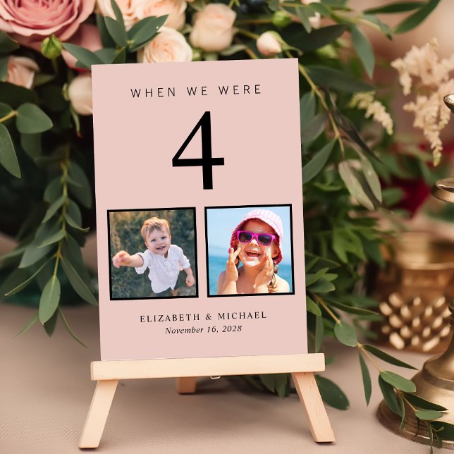 Hochzeitlicher Foto-Spaß Rosa Tischnummer (Von Creator hochgeladen)