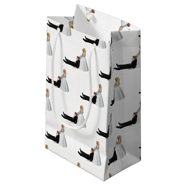 Hochzeitlicher Spaß Kleine Geschenktüte (Vorderseite Schrägansicht)