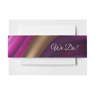 Hochzeitliches Abstraktes Lila Fuchsia und Gold- Einladungsbanderole