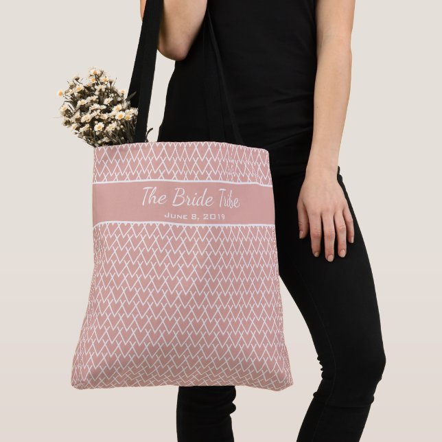 Hochzeitliches Brautparty in rosa Rosenrot, weiß Tasche (Von Nahem)