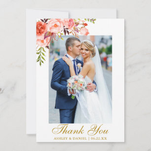 Hochzeitliches Foto Dankeskarte