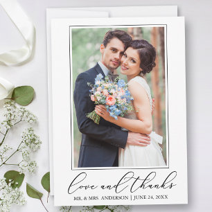 Hochzeitliches Foto für moderne Minimalistische Ka Dankeskarte