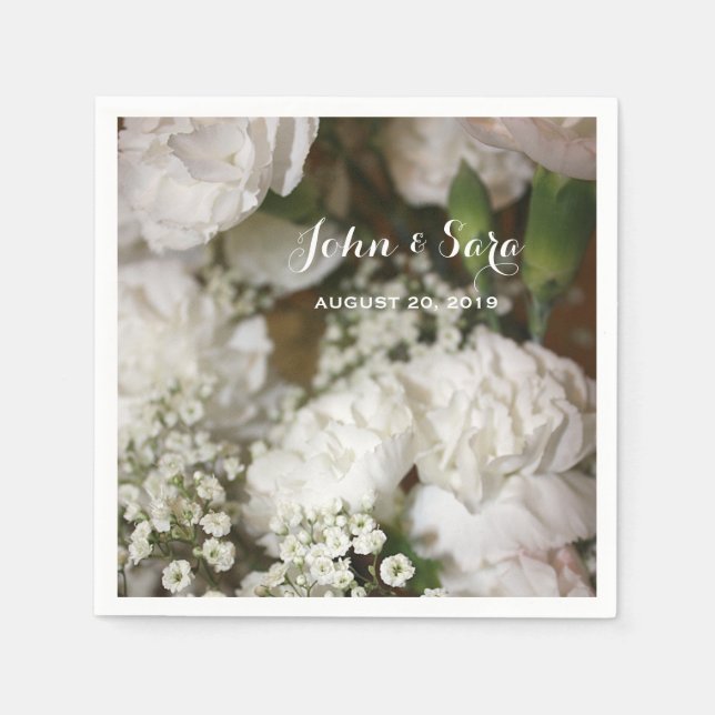 Hochzeitliches Foto, Personalisierte Hochzeit Serviette (Vorderseite)