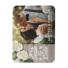 Hochzeitliches Foto Save the Date Hydrangeas Light Magnet