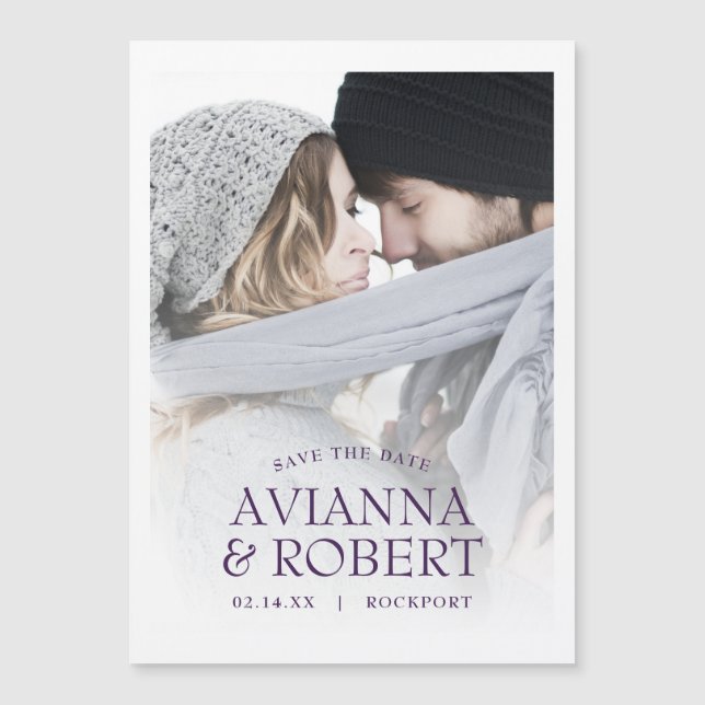 Hochzeitliches Foto Save the Date Magneteinladung (Vorderseite)