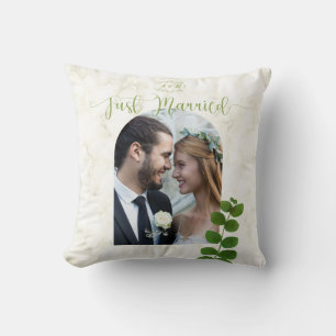 Hochzeitliches Grünes Foto Kissen