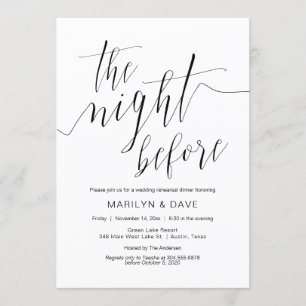 Hochzeitliches Probe-Dinner, einfache Schwarze Kal Einladung