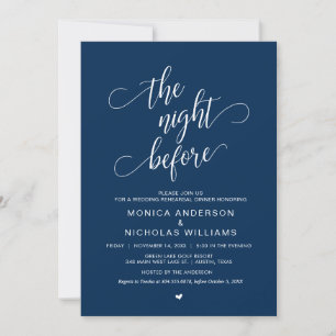 Hochzeitliches Probe-Dinner, einfaches Navy Blue S Einladung