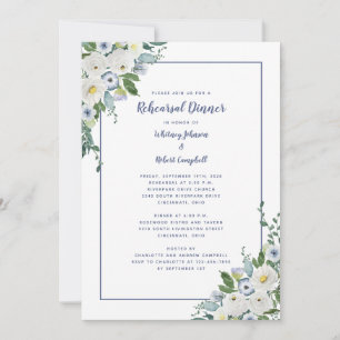 Hochzeitliches Probe-Dinner Elegante Blauen Himmel Einladung