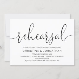 Hochzeitliches Probe-Dinner, moderne Kalligrafie Einladung