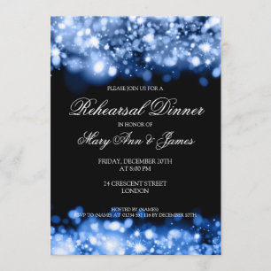 Hochzeitliches Probe-Dinner Sparkling Lights Saphi Einladung