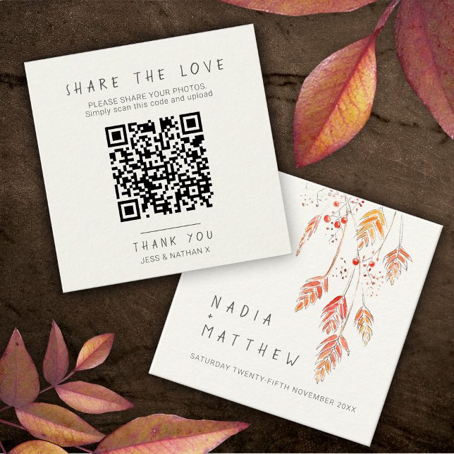 Hochzeitliches QR-Foto mit Grasbeeren, Orangencrem Begleitkarte (Von Creator hochgeladen)