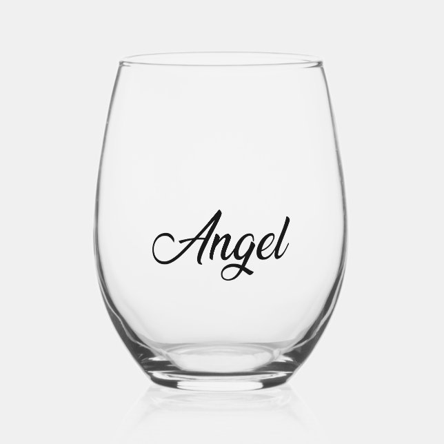 Hochzeitliches Trinkbehälter Set - Angel Weinglas Ohne Stiel (Vorderseite)