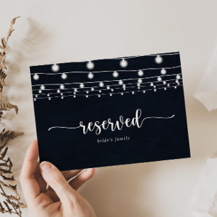 Hochzeitliches Zeichen für rustikale String-Lichte