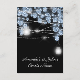 Hochzeitlicht Jars Rustikaler Glitzer Blau Einladung