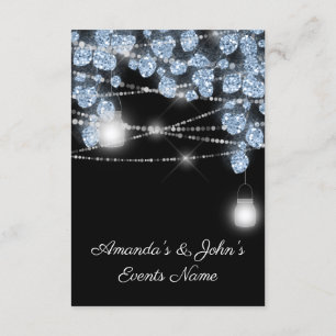 Hochzeitlicht Jars Rustikaler Glitzer Blau Einladung