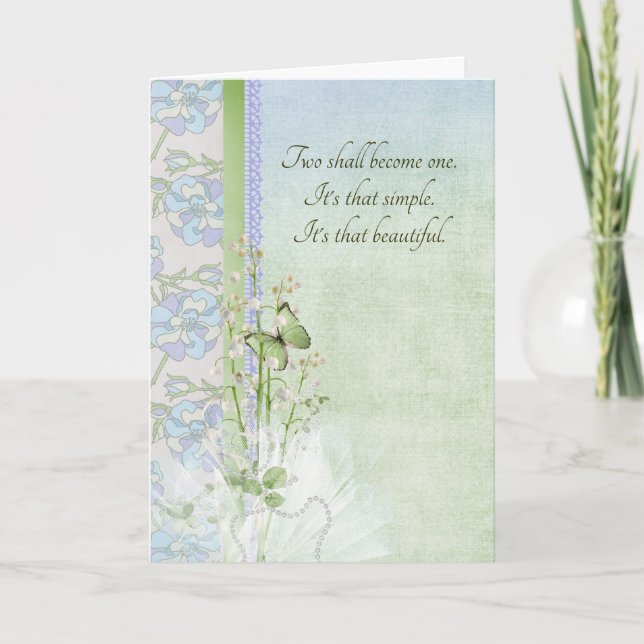 Hochzeitlilien und Schmetterling Karte (Vorderseite)