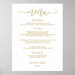 Hochzeitmenü - Bouncy Calligraphy (Gold) Poster