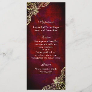 Hochzeitmenü Karten Rote Rose Garden Weihnachten