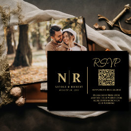 Hochzeitmongramm UAWG QR Code Foto Elegant Begleitkarte