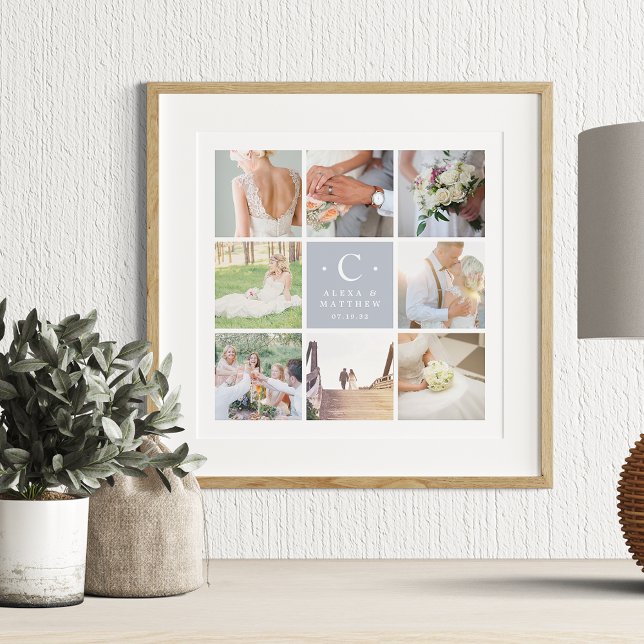 Hochzeitmonogramm 8 FotoCollage Poster (Von Creator hochgeladen)