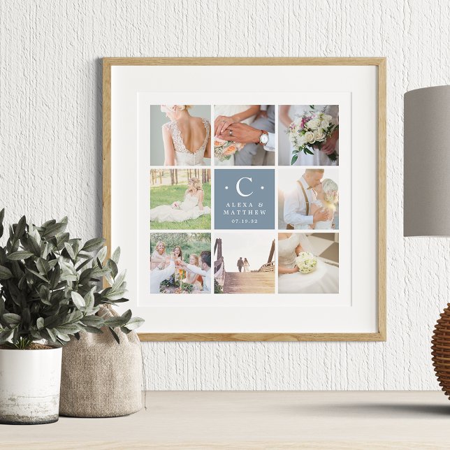 Hochzeitmonogramm 8 FotoCollage Poster (Von Creator hochgeladen)