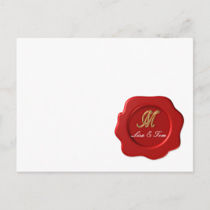 Hochzeitmonogramm-Siegel Postkarte
