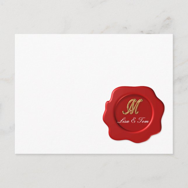 Hochzeitmonogramm-Siegel Postkarte (Vorderseite)