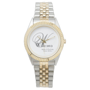 Hochzeitmutter des Bride-Geschenk Monogramm Chic Armbanduhr