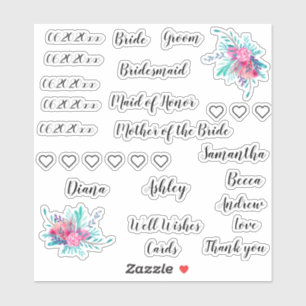 Hochzeitpaket   Typografie Aufkleber