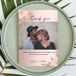 Hochzeitpampas Gras Rose Foto danke Karte