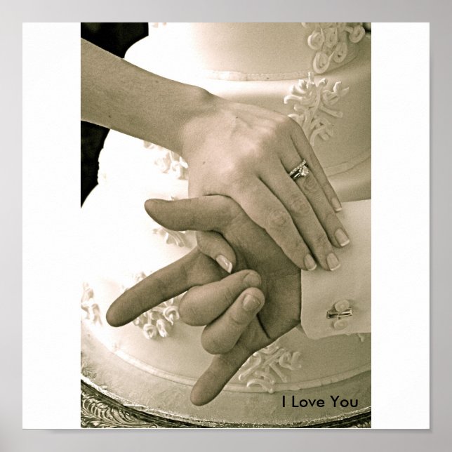 Hochzeitplakat "I Liebe You" Poster (Vorne)