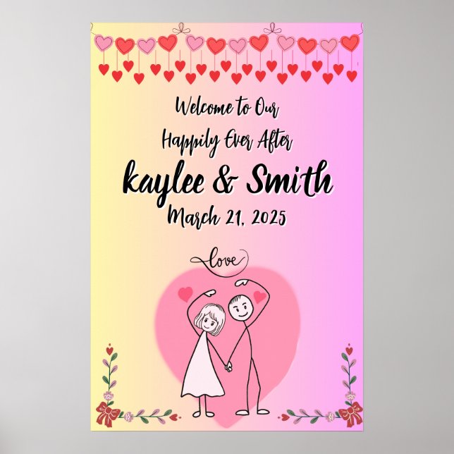 Hochzeitplakat Poster (Vorne)