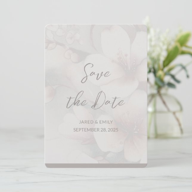 HochzeitQR-Code Save the Date Einladung (Stehend Vorderseite)