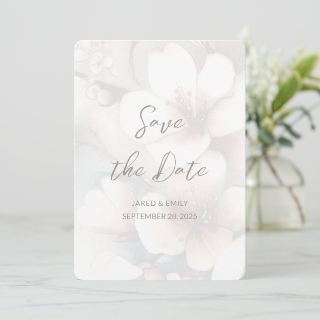 HochzeitQR-Code Save the Date Einladung (Stehend Vorderseite)