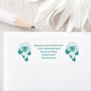 Hochzeitrücksendeadresse Aquamarine Schmetterlinge