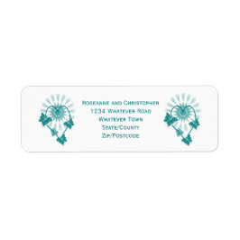 Hochzeitrücksendeadresse Aquamarine Schmetterlinge